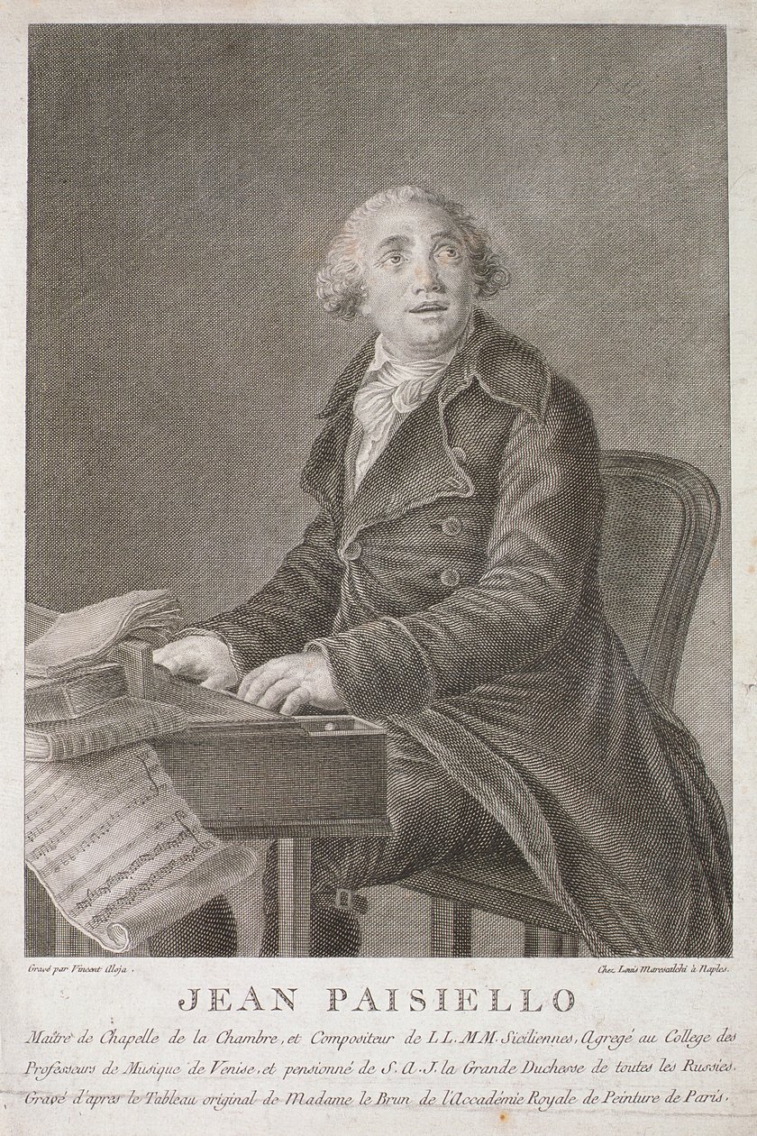 Portrait de Giovanni Paisiello (1782-1840) gravé par Vincent Aloja - Italian School