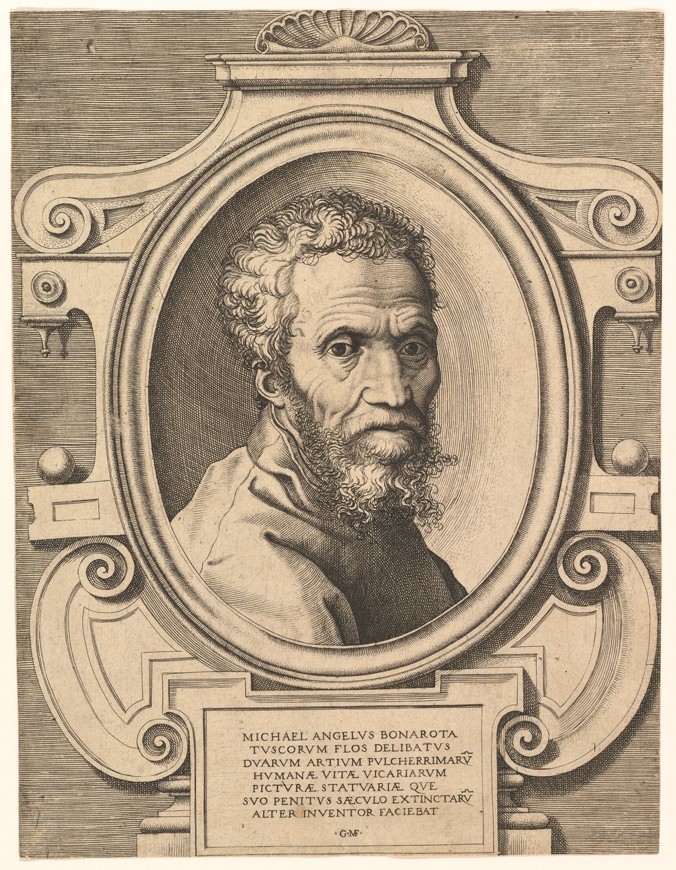 Portrait de Michel-Ange, pub. vers 1564 - Italian School