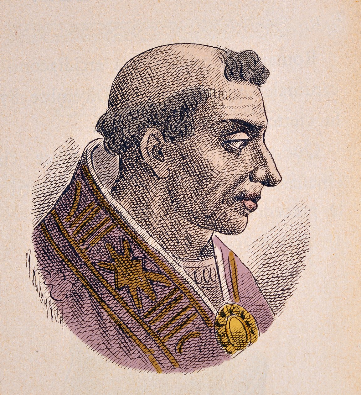 Portrait du pape Adrien II (867-872) - Italian School