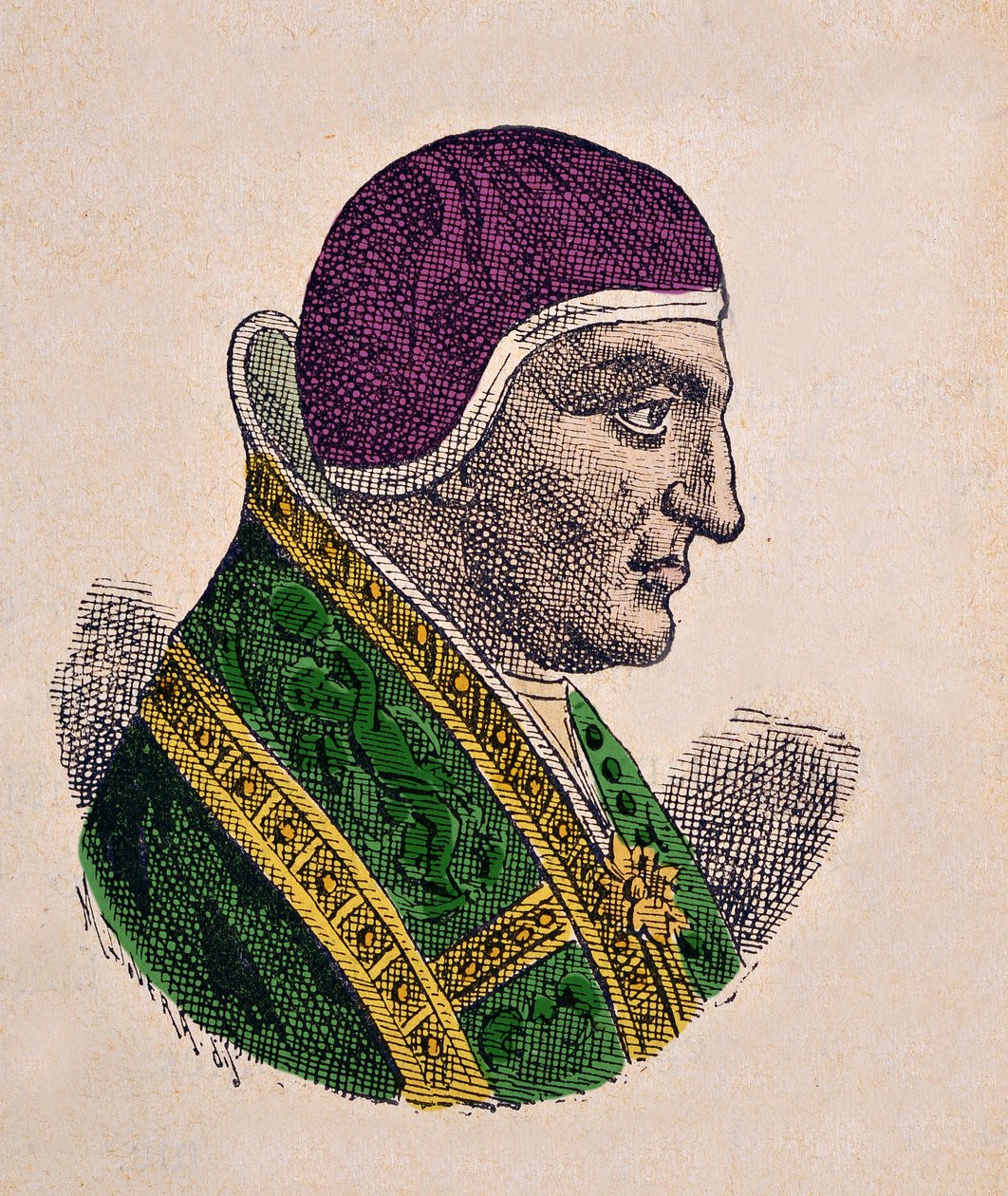 Portrait du Pape Agapet II (946-955) - Italian School