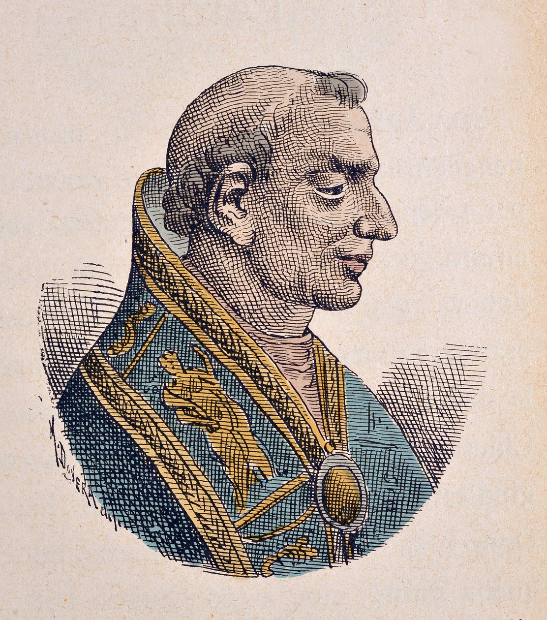 Portrait du Pape Donus (676-678) - Italian School