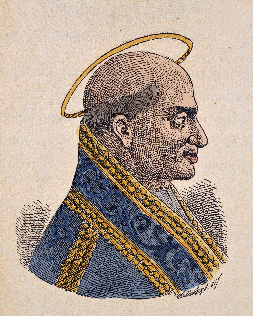 Portrait du pape Zéphyrin (Zephyrinus ou Zefirino ou Zefferino) (199-217) - Italian School