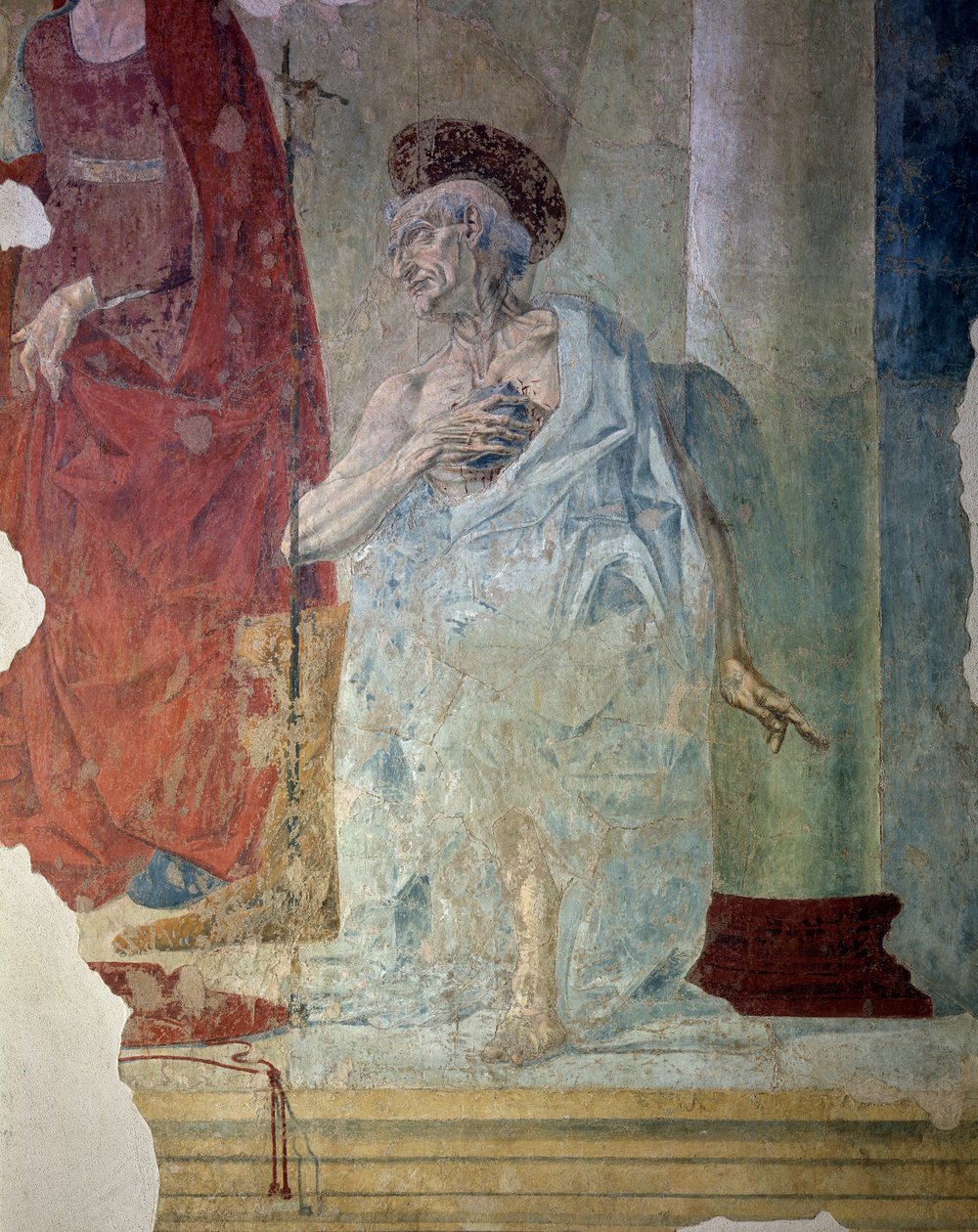 Saint Jérôme en pénitent. Détail. Fresque - Italian School