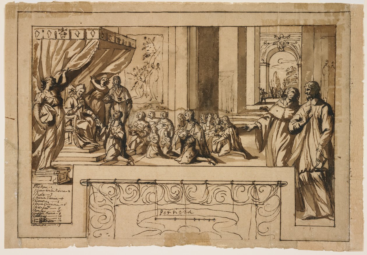 Tamar présentant à Juda son bâton et son anneau - Italian School