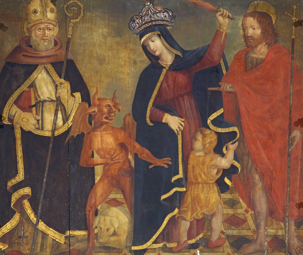 La Madone du soulagement avec des saints - Italian School
