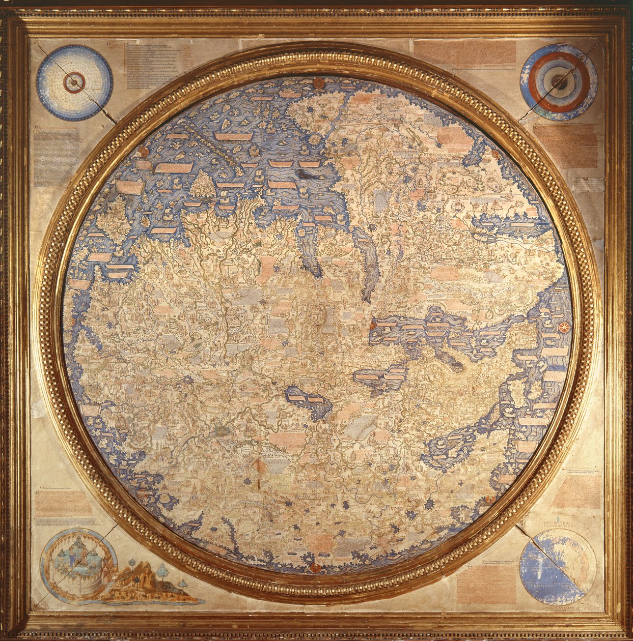 La Mappa Mundi de Fra Mauro, un moine camaldule du monastère de San Michele à Murano - Italian School