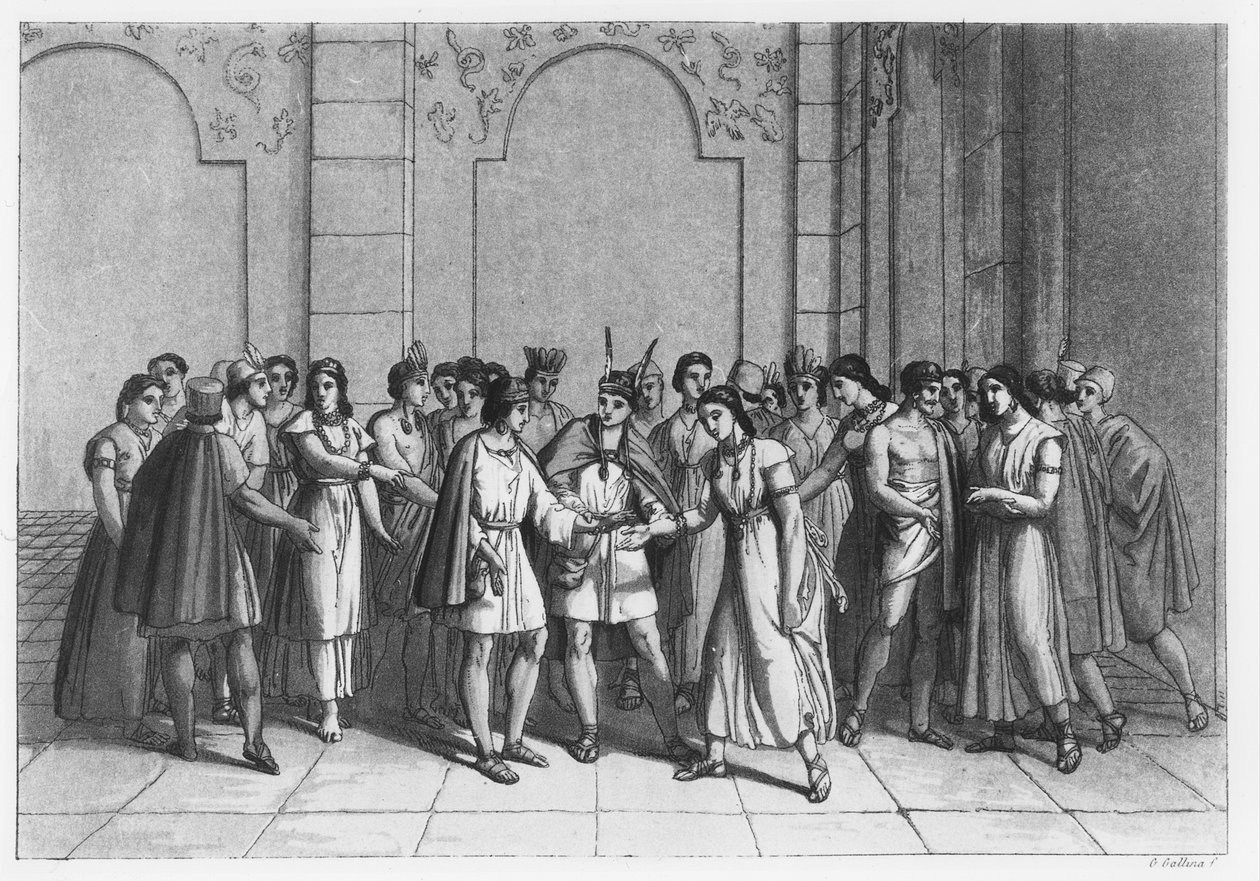 La manière dont les Incas mariaient les Princes du Sang, c.1820 - Italian School