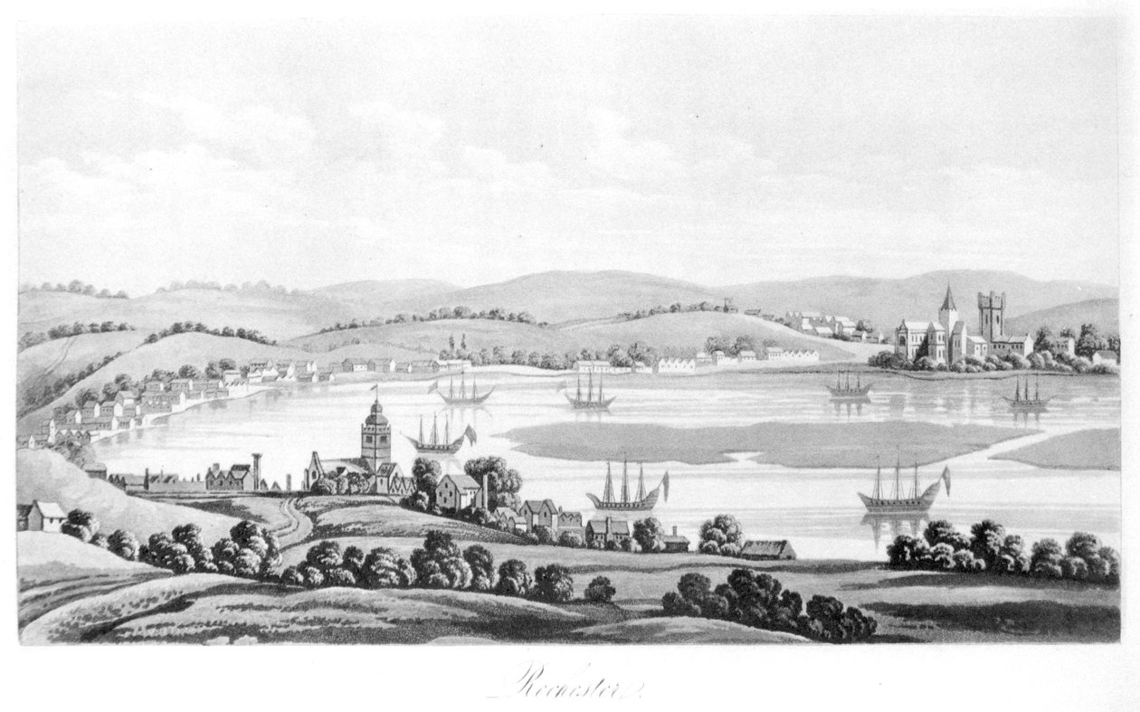 Vue de Rochester en 1669, de Travels of Cosimo III (1642-1723) Grand-Duc de Toscane, à travers l