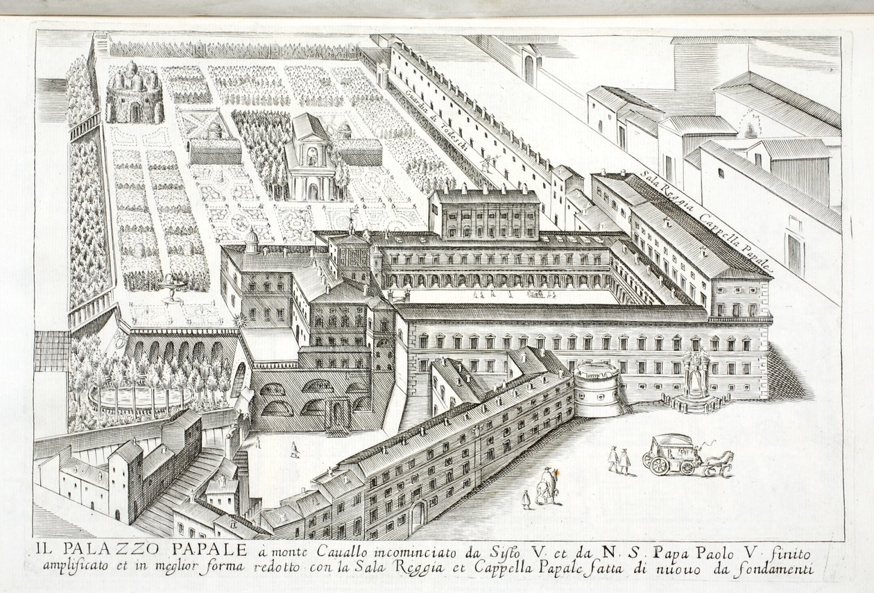 Vue du Palais Papal à Monte Cavallo - Italian School