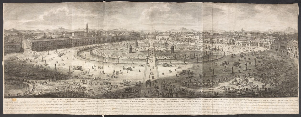 Vue du Prato della Valle à Padoue - Italian School