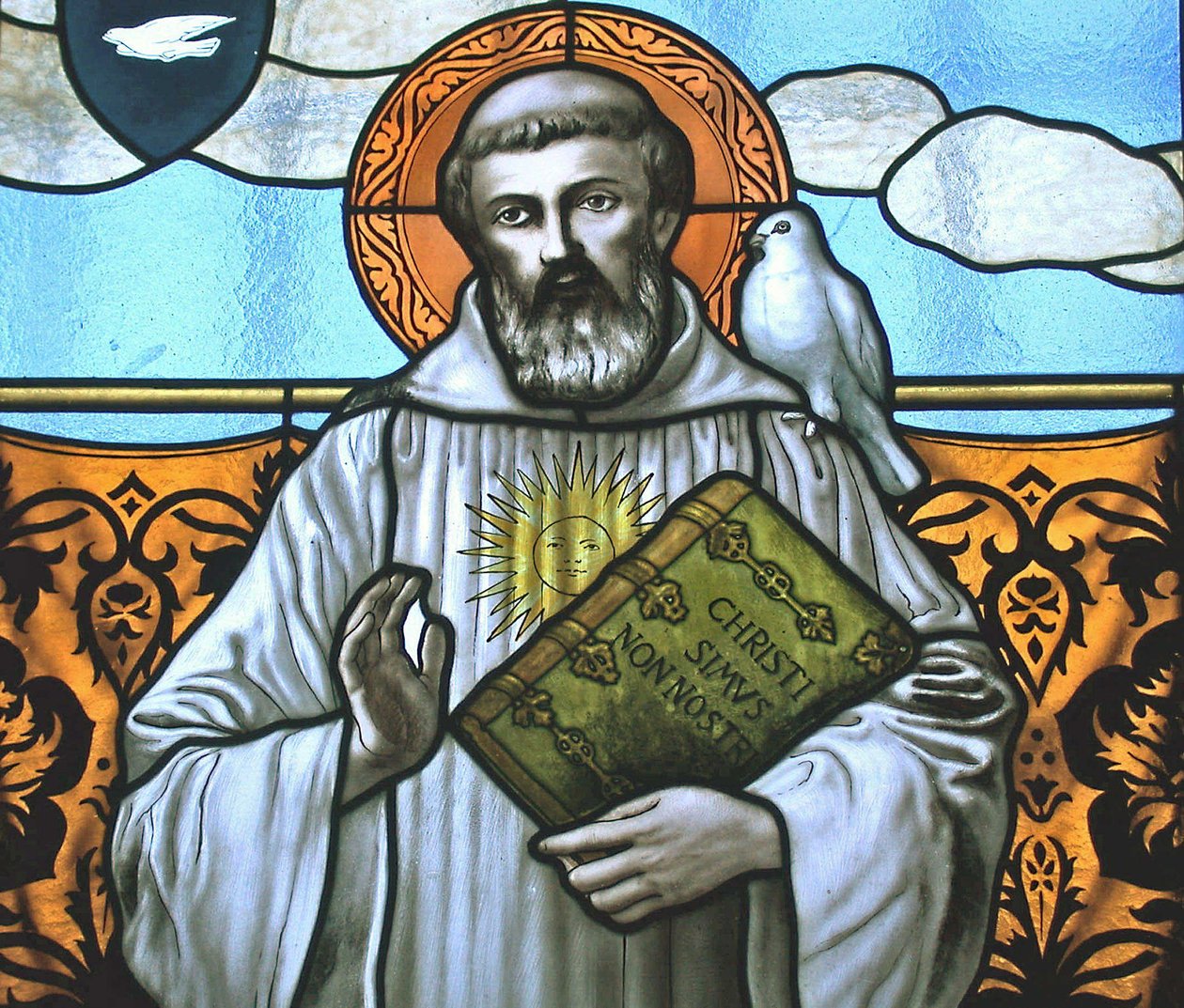 Vitrail représentant Saint Colomban (détail) - Italian School Italian School