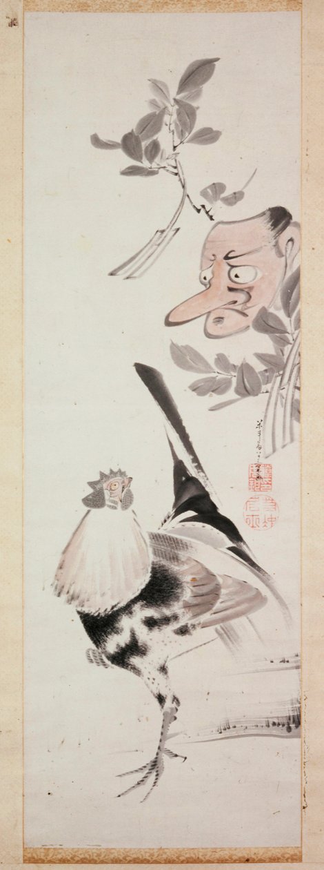 Coq et masque Tengu - Ito Jakuchu