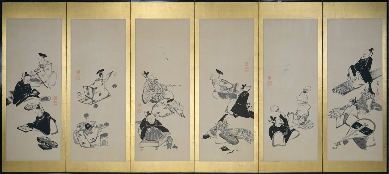 Les Trente-Six Poètes Immortels, 1798 - Ito Jakuchu