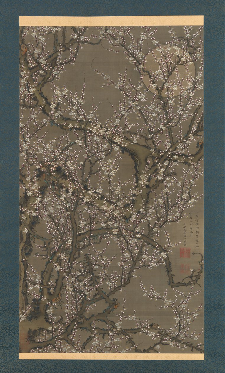 Fleurs de prunier blanc et lune - Ito Jakuchu
