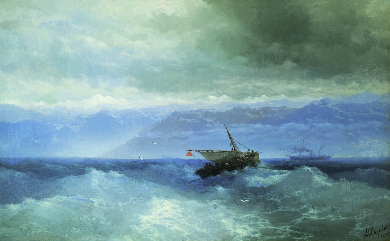 Russe : "Montagnes du Caucase depuis la mer" Montagnes du Caucase depuis la mer - Ivan Aivazovsky