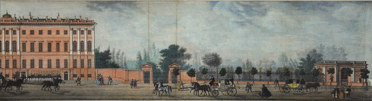 Le Palais Anichkov. Du panorama de la perspective Nevski - Ivan Alexeyevich Ivanov