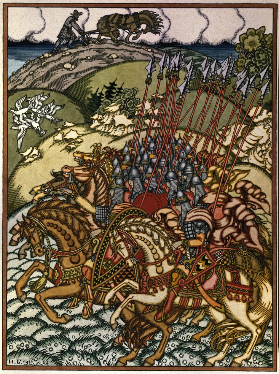 Volga Sviatoslavich et Mikula Selyaninovich - Ivan Yakovlevich Bilibin