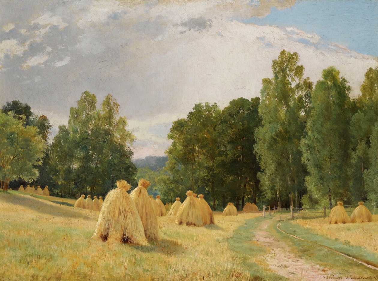 "Meules de foin à Preobrajenskoie, Russie" Peinture d