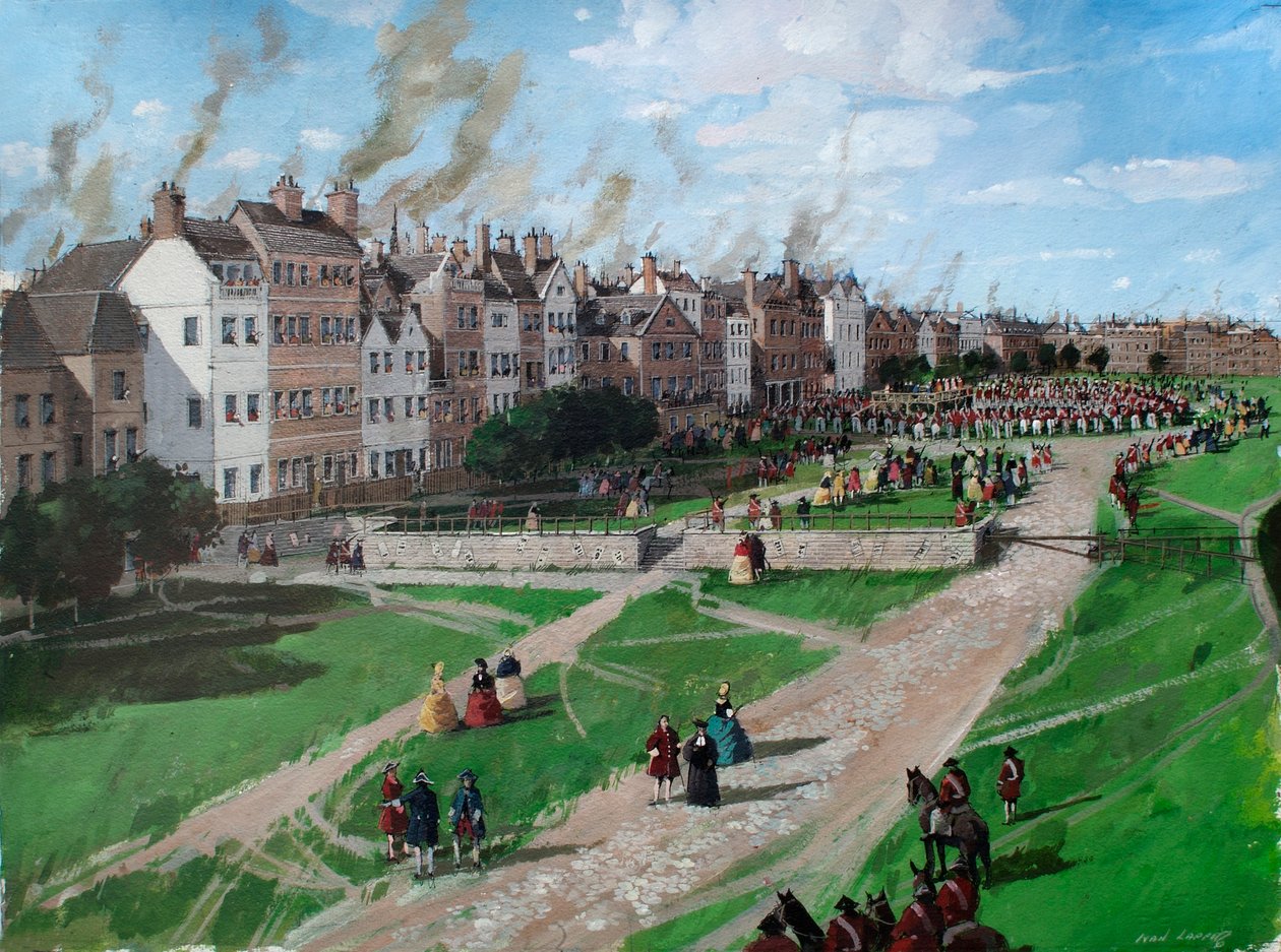 Vue reconstituée de Tower Hill montrant l