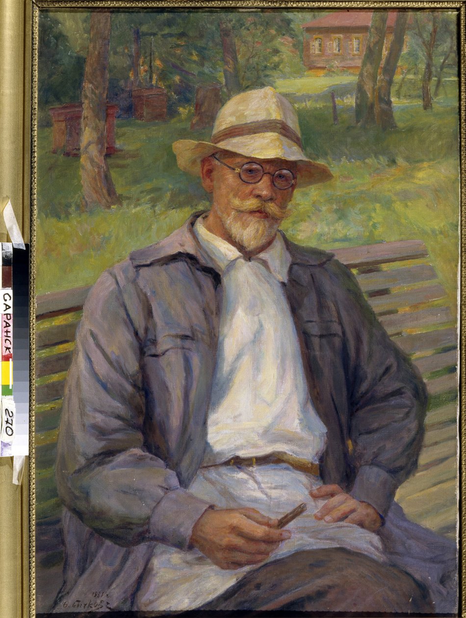 Portrait du peintre Ivan Gorshkin Sorokopudov, 20e siècle (huile sur toile) - Ivan Silych Goriuschkin-Sorokopudov