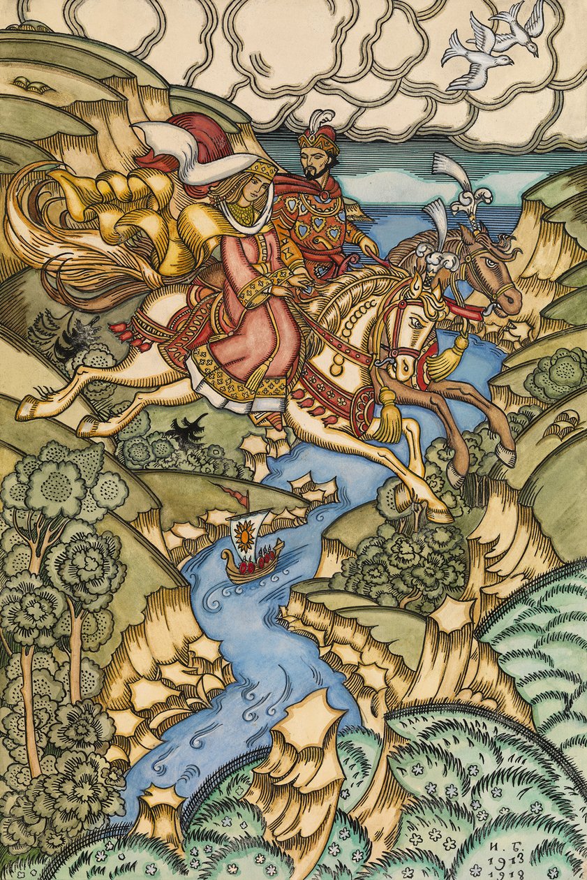 Illustration pour le conte de fées Marya Morevna, 1913-1915 - Ivan Yakovlevich Bilibin
