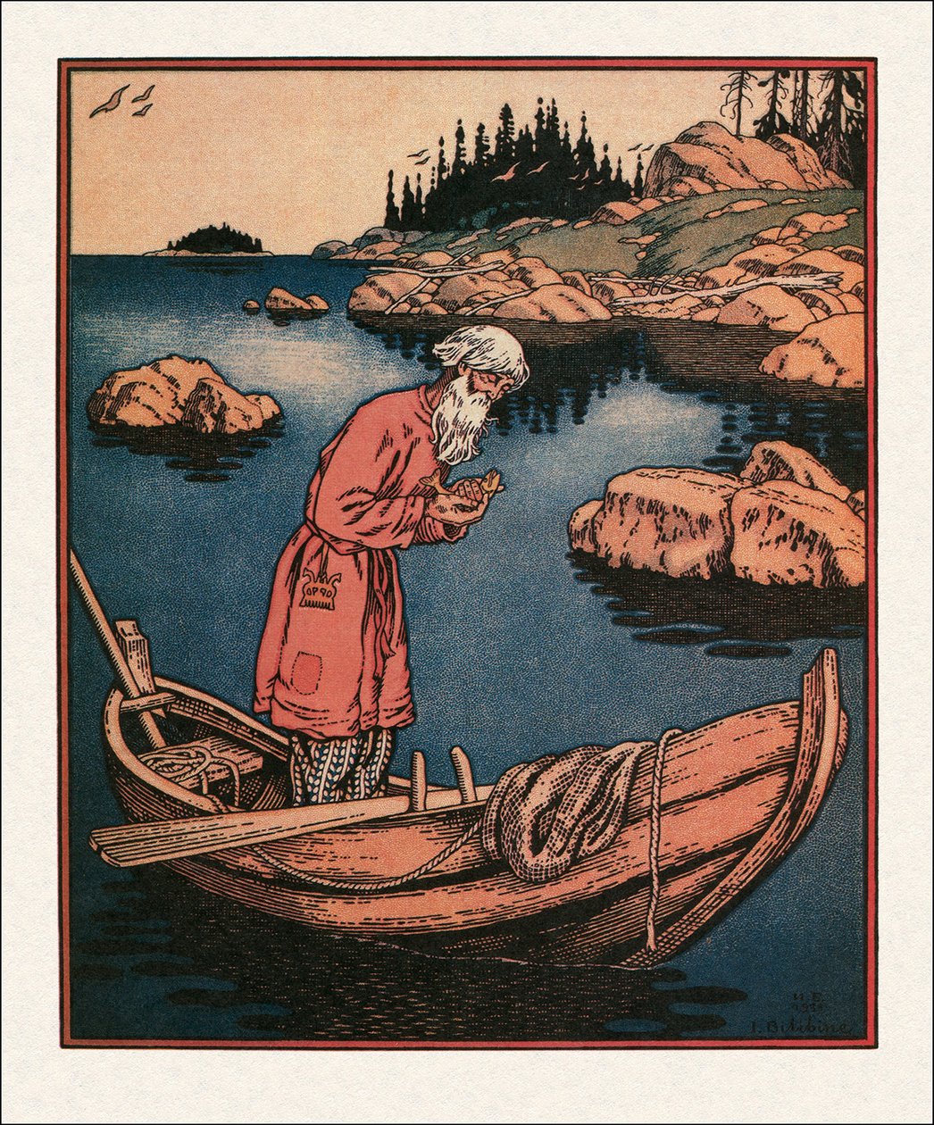 Illustration du Conte du pêcheur et du poisson, 1933 - Ivan Yakovlevich Bilibin