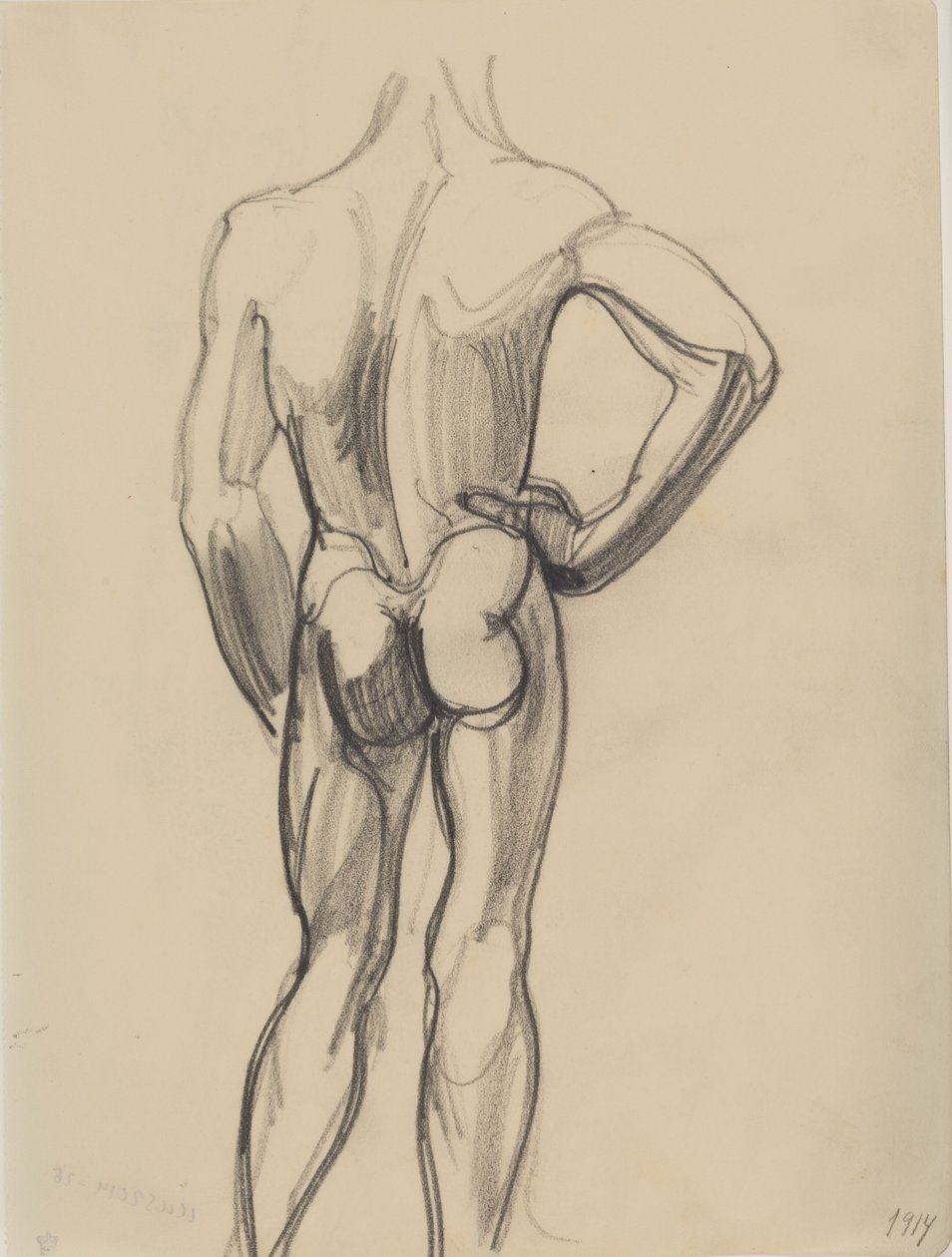 Modèle masculin, vu de dos - J.A. Jerichau