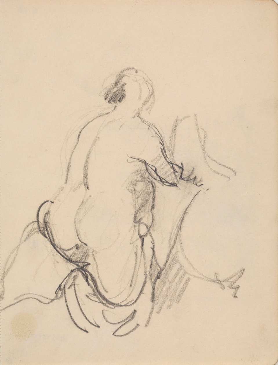 Femme nue debout, vue de dos - J.A. Jerichau