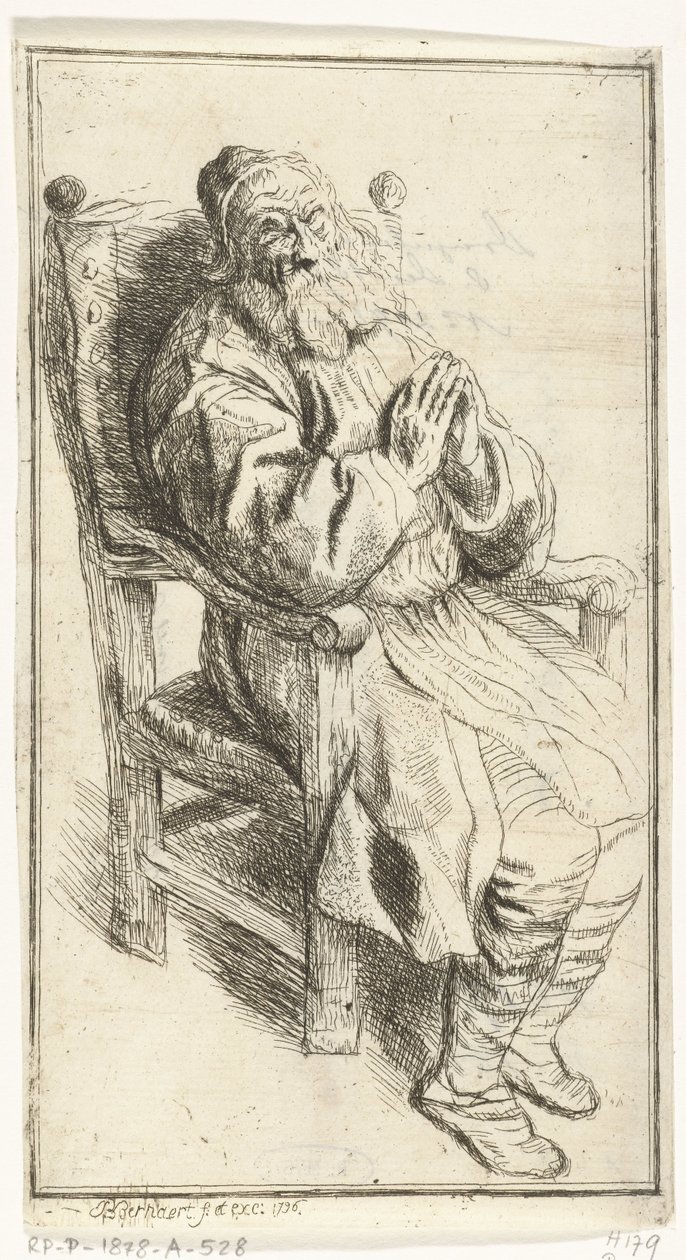 Vieil homme assis dans un fauteuil - J.B. Bernaert