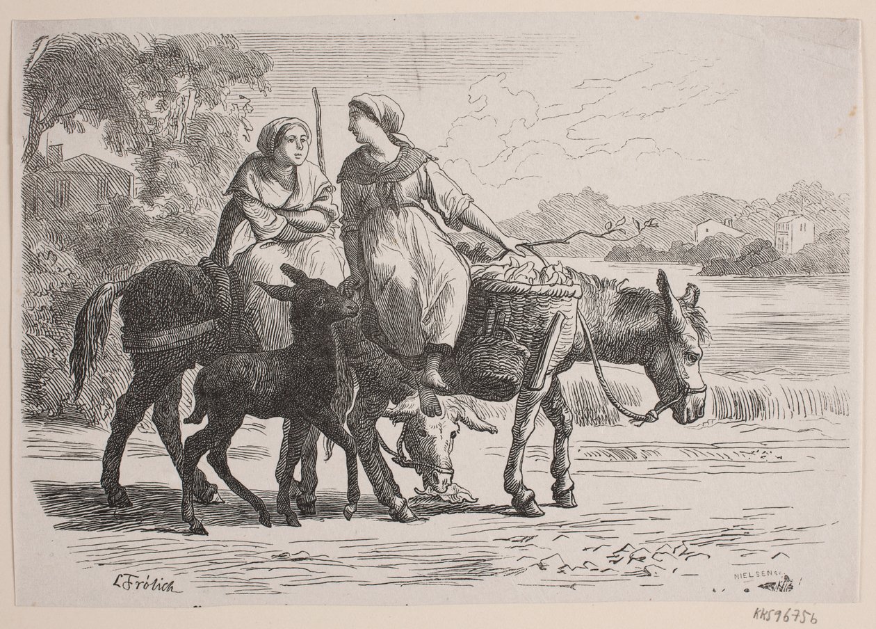 À Enghien. Paysannes rentrant de Paris - J.C. Nielsen