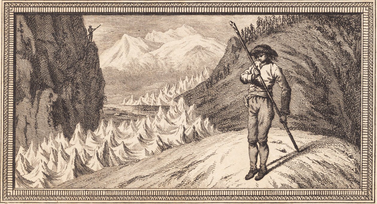 Un homme sur une surface enneigée s