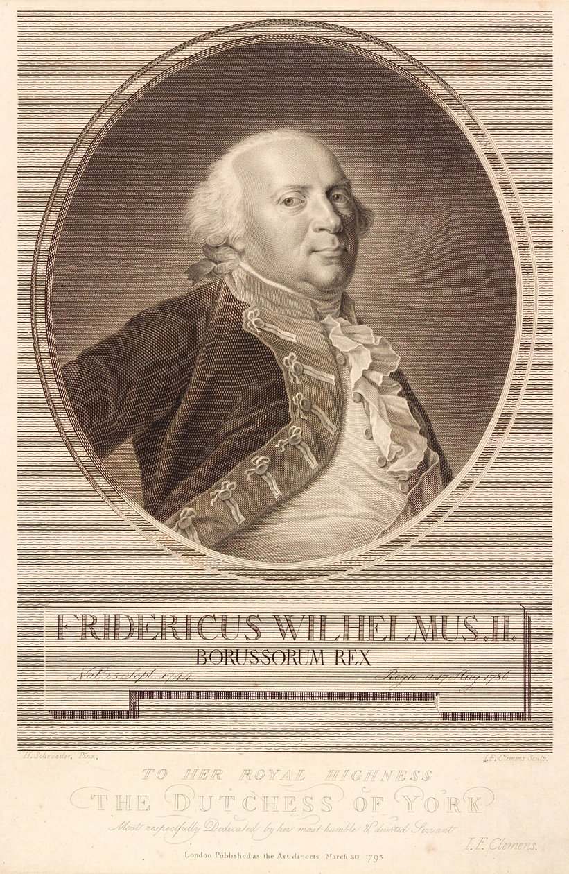 Friedrich Wilhelm II, roi de Prusse - J.F. Clemens
