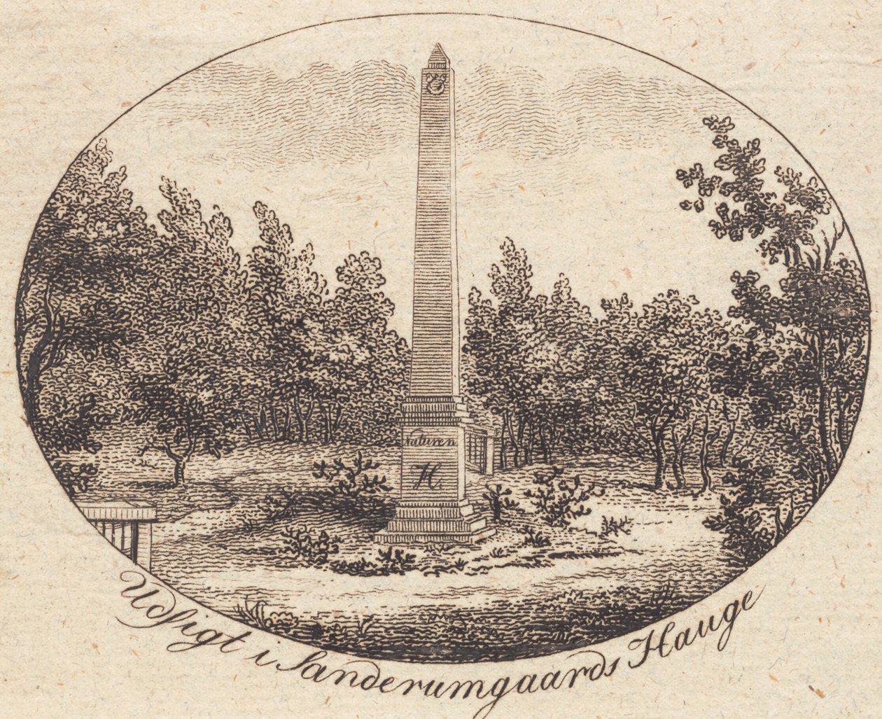 Vignette. Vue dans le jardin de Sanderumgaard - J.F. Clemens