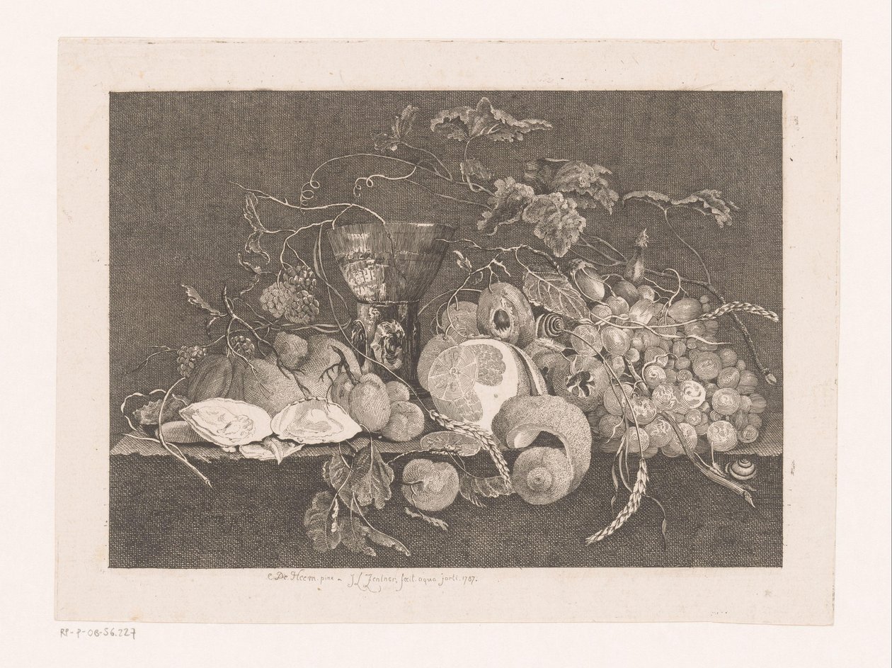 Nature morte avec fruits et huîtres - J.L.L.C. Zentner