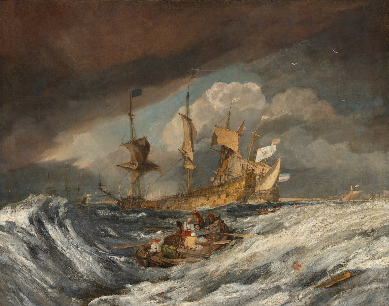 Bateaux jetant des ancres aux navires de guerre hollandais, vers 1804 - Joseph Mallord William Turner