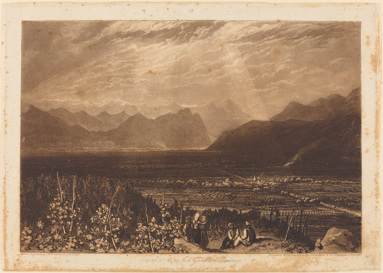 Chaîne des Alpes de Grenoble à Chambéry, publié en 1812 - Joseph Mallord William Turner