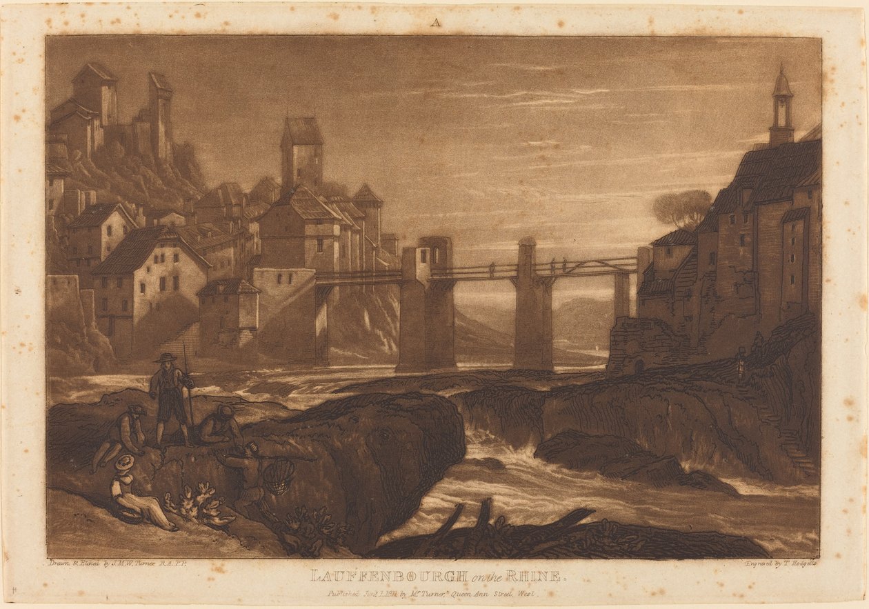 Lauffenbourgh sur le Rhin, publié en 1811 - Joseph Mallord William Turner