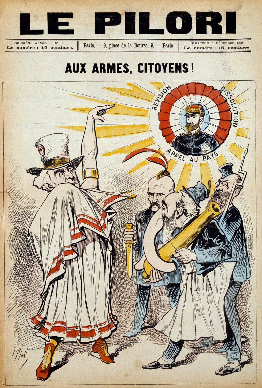 Un des journaux « Le Pilori » : « Aux armes citoyens ! » le 2 décembre 1888 lors d