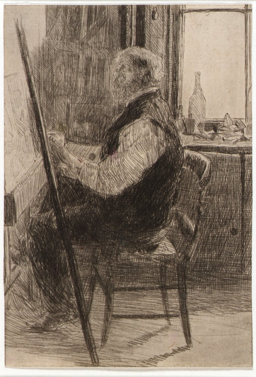 Artiste assis à son chevalet - J. Alden Weir