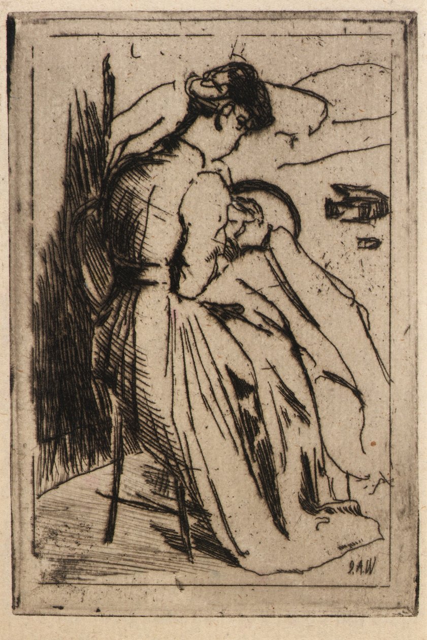 Femme brodant - J. Alden Weir
