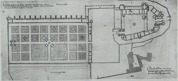 Plan des jardins clos et du Château de Gaillon, de 