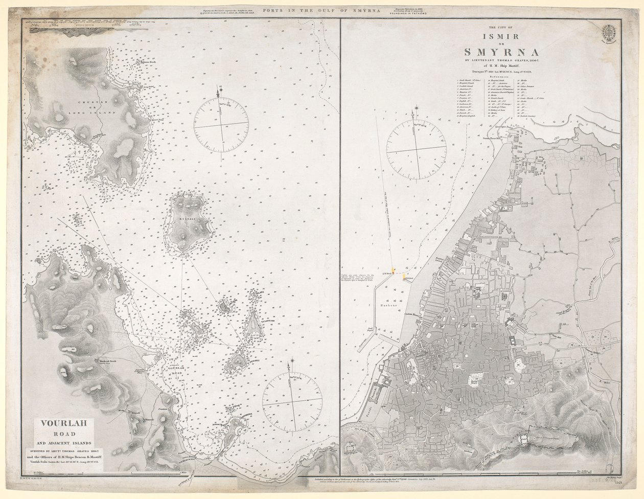 Carte des ports du golfe de Smyrne - J. & C. Walker