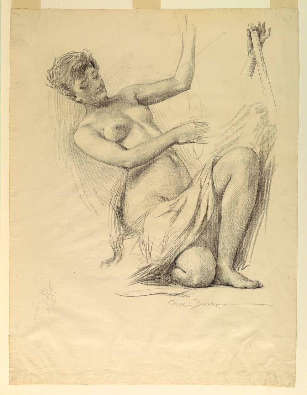 Étude de figure, possiblement pour le dôme du bâtiment des manufactures et des arts libéraux, Exposition colombienne mondiale, Chicago, IL - J. Carroll Beckwith