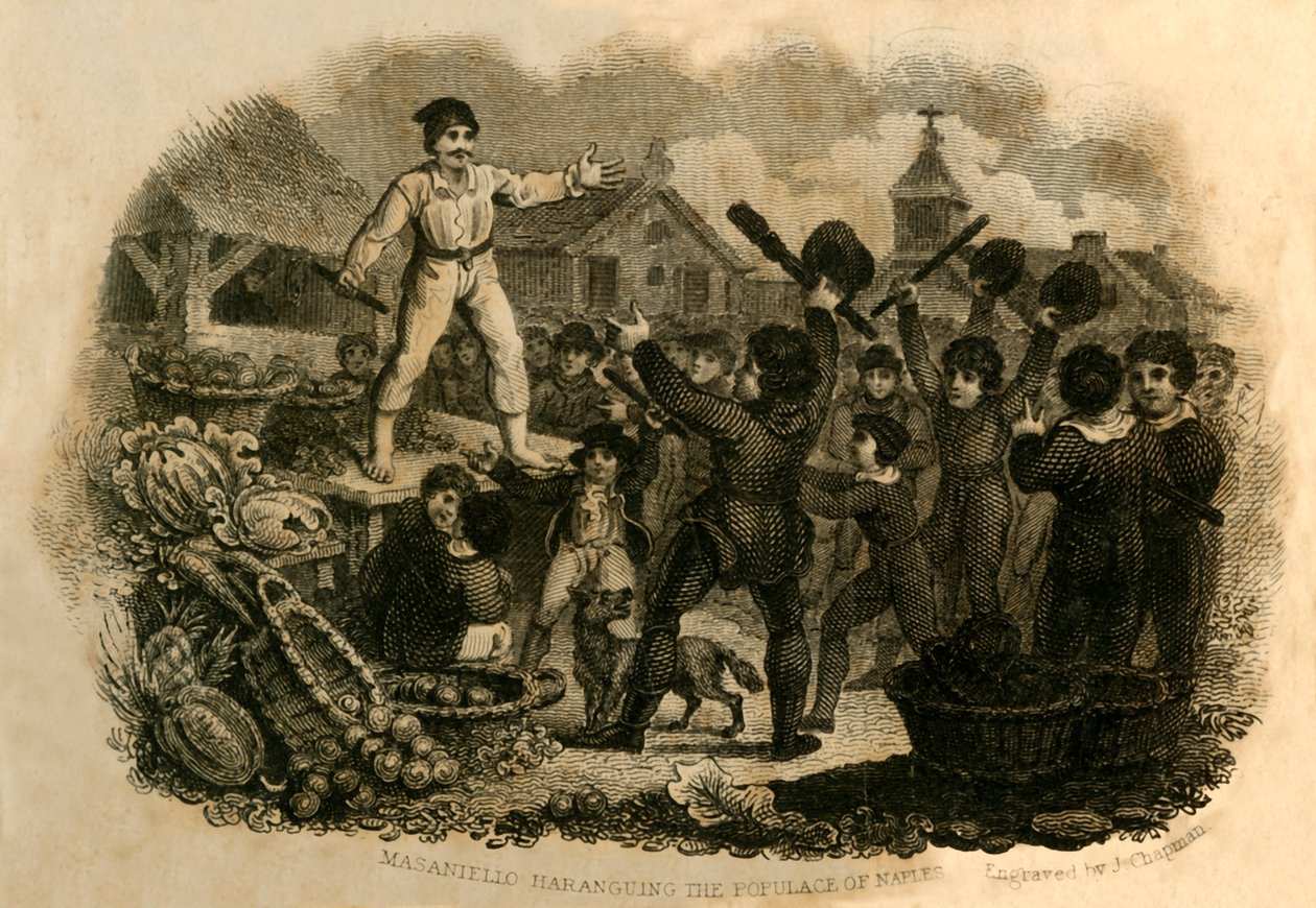 Masaniello haranguant la populace de Naples, 1821 - J. Chapman