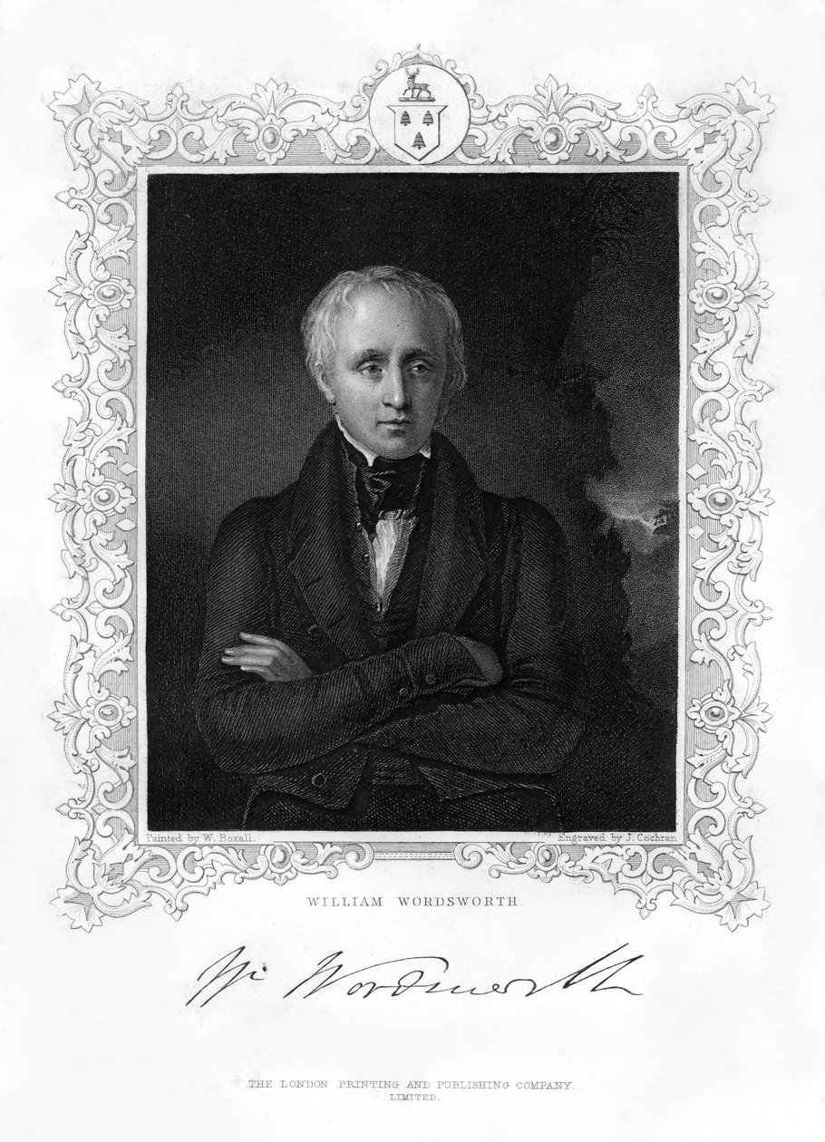 William Wordsworth, poète romantique anglais, 19ème siècle - J. Cochran