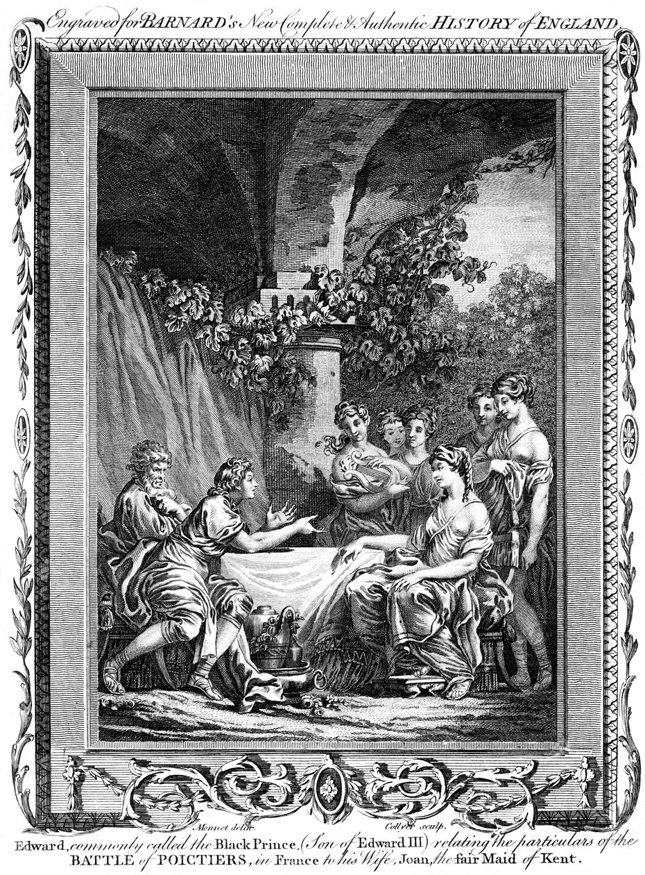 Édouard, le Prince Noir, relatant les détails de la bataille de Poitiers, 19e siècle - J. Collyer