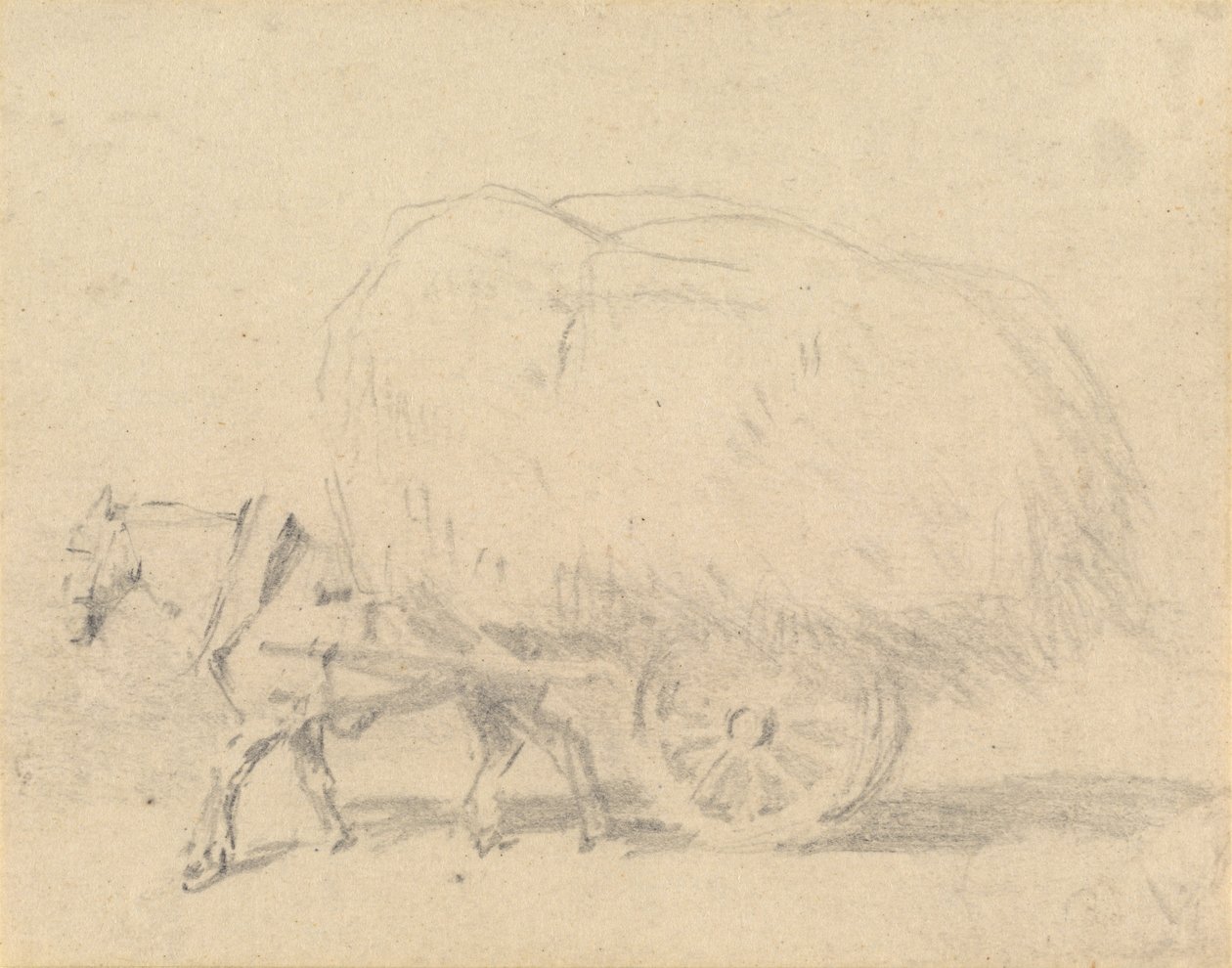 Un cheval tirant une charge de foin - J. Frederick Tayler