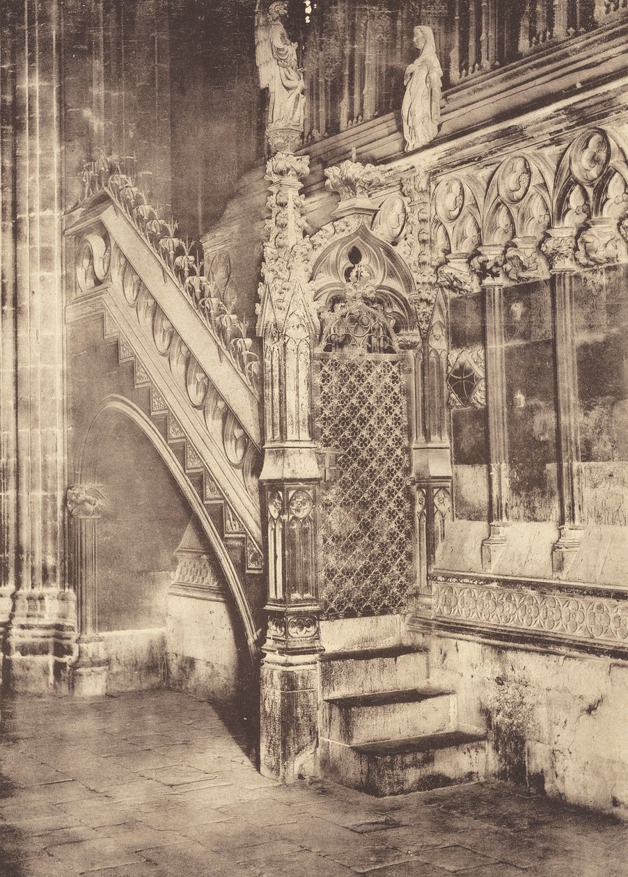 Escalier de la chaire, cathédrale de Barcelone (photo n/b) - J. Furnells