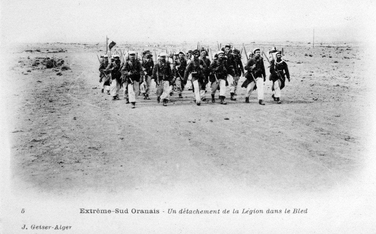 Détachement de la Légion étrangère française dans le désert du Sahara, Algérie, vers 1905 - J. Geiser