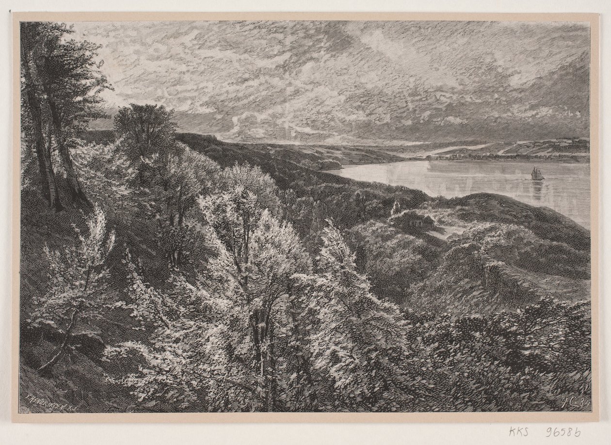 Vue de Munkebjerg sur le fjord de Vejle - J. Hildebrand